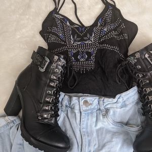 Studded Strappy Tank Top
